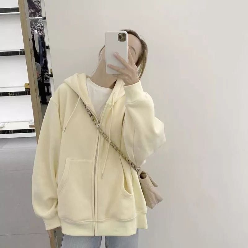 Jacket Ziper Hoodie Oversize - M.L.XL.XXL Size - Sweater Ziper Hoodie Polos Pria|Wanita Terlaris