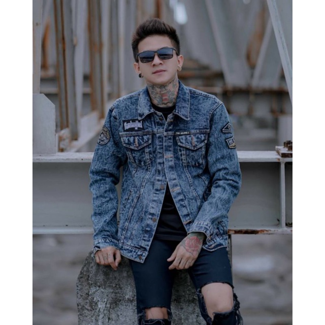 TERBAIK jaket jeans sandwash pria terbaru / jaket pria / jaket jeans / jaket / jaket sandwash