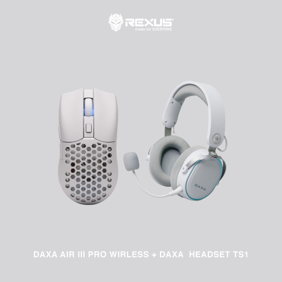 PROMO BUNDLING Rexus Mouse Wireless Daxa Air III + Headset Daxa TS1