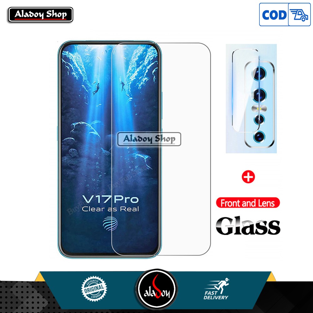 PAKET Tempered Glass Layar Clear + Antigores Tempered Glass Camera Vivo V17 Pro