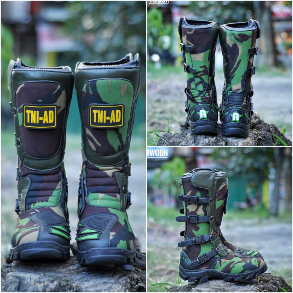 SEPATU CROSS PRIA TRAIL/ SEPATU BIKER ANTI AIR/ BOOTS TWOON ARMY
