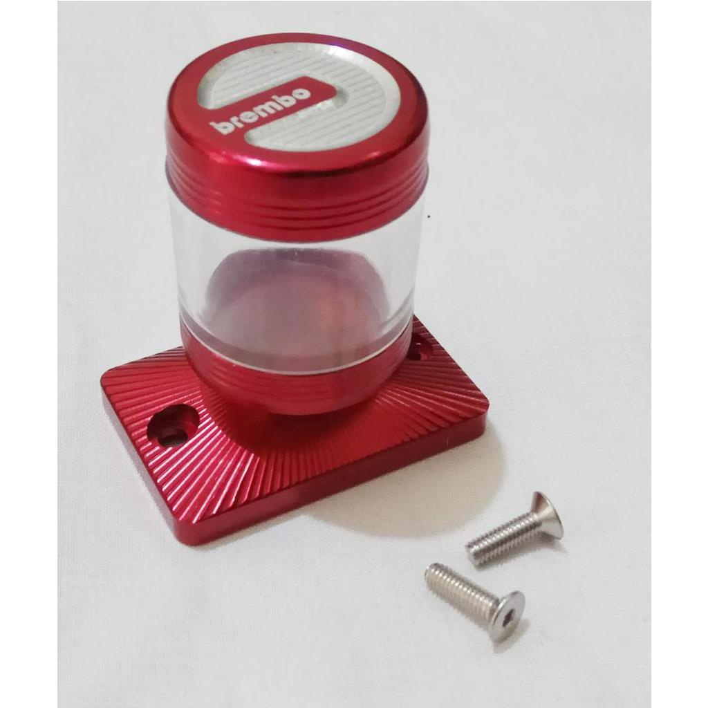 tutup tabung minyak rem depan model stempel wuming brembo untuk motor suzuki warna merah