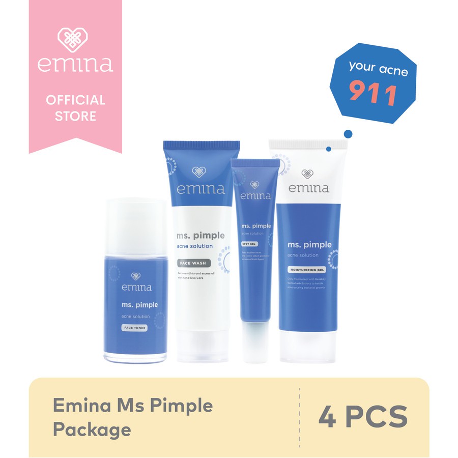 EMINA Ms Pimple Acne Solution Series Sebum Fighter | Face Wash Toner Moisturizing Gel Spot