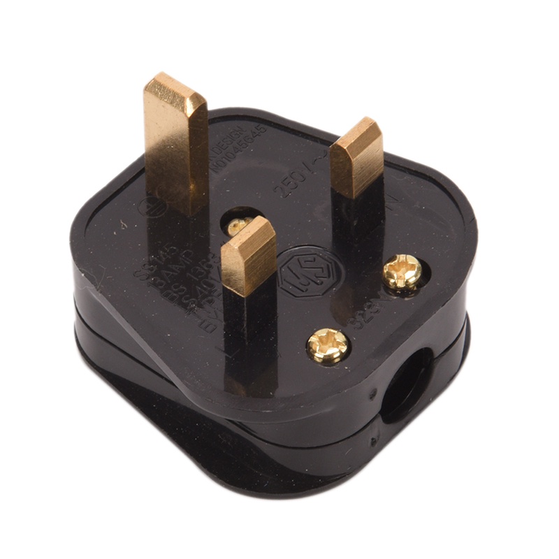 {LUCKID}13 Amp 230V UK 3 Pin Heavy Duty Rubber Body Rewirable Plug