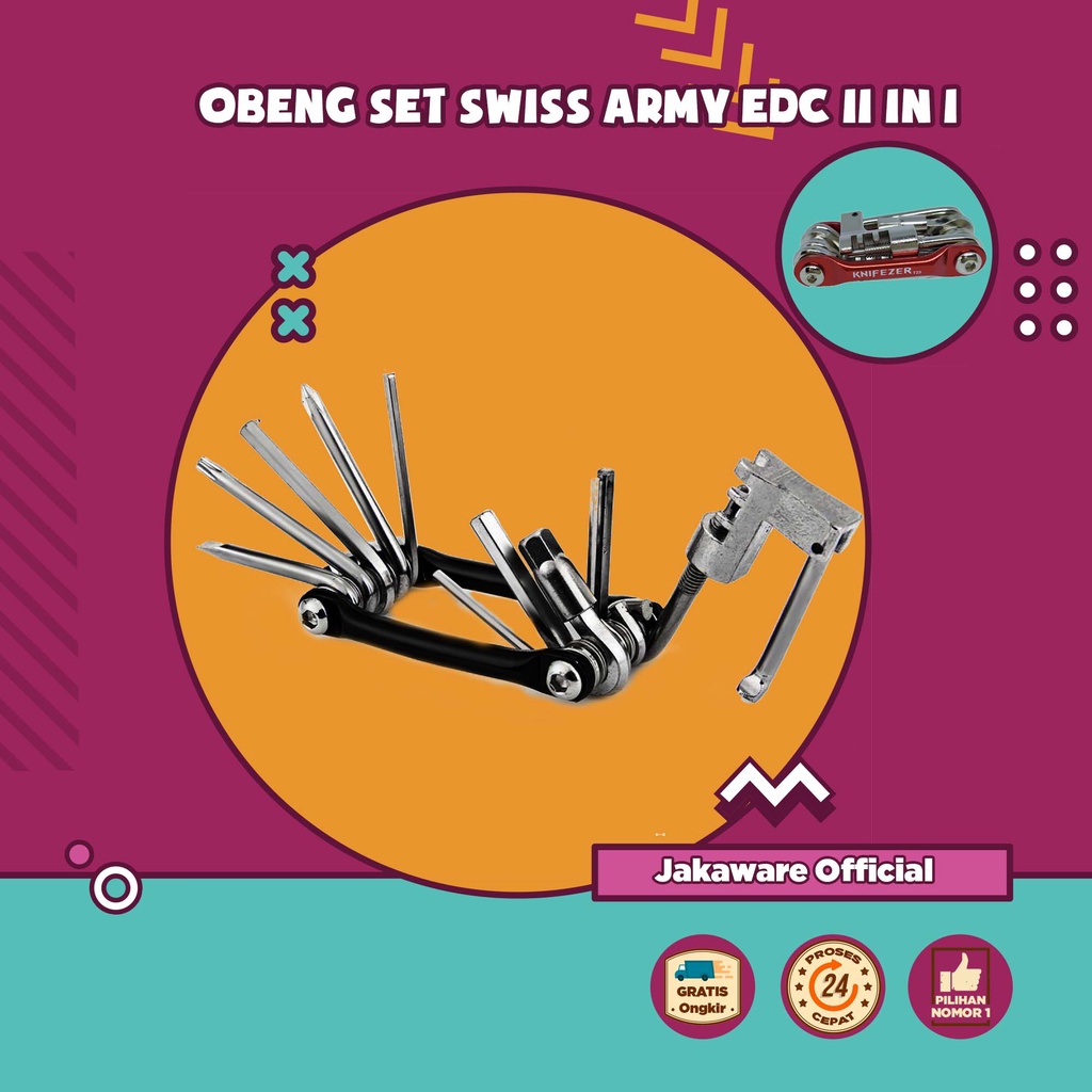 OBENG SET SWISS ARMY EDC 11 IN 1 REPAIR TOOL MULTIFUNGSI SERBA GUNA KEPALA SCREWDRIVER SERBAGUNA KUN