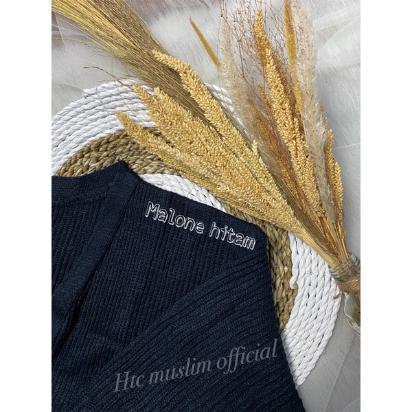 CARDIGAN RAJUT MALONE Wanita Knit Kardigan-MALONE HITAM
