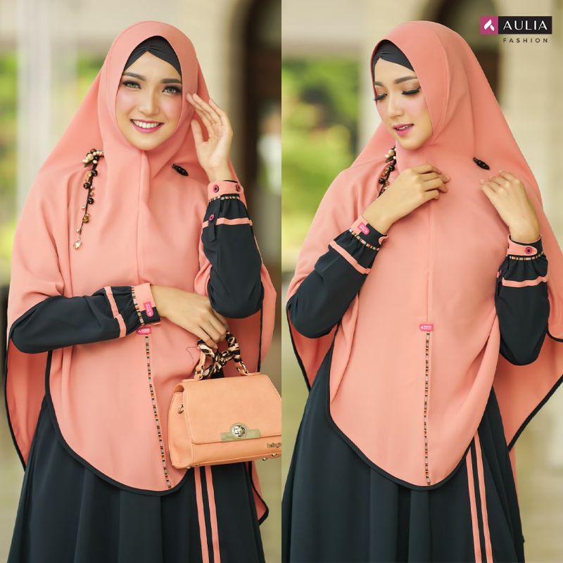 Set gamis aulia ori syar'i syari model terbaru 2022, warna sangat menarik, bahan adem banget nyaman 