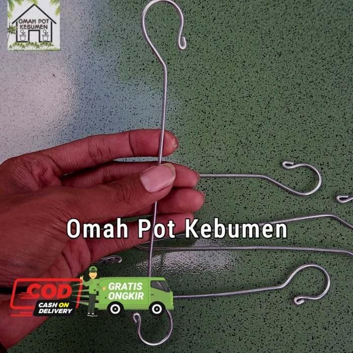 TERMURAH... hook pengait kawat gantungan pot kawat cantolan pot gantung panjang