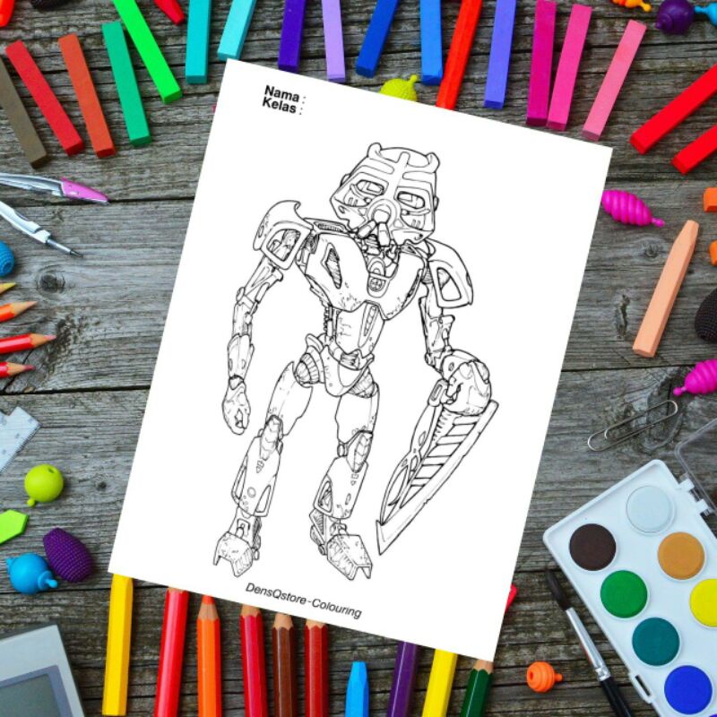 

Kertas Mewarnai Anak Tema Bionicle Characters / Kertas Gambar (10 Lembar Gambar)