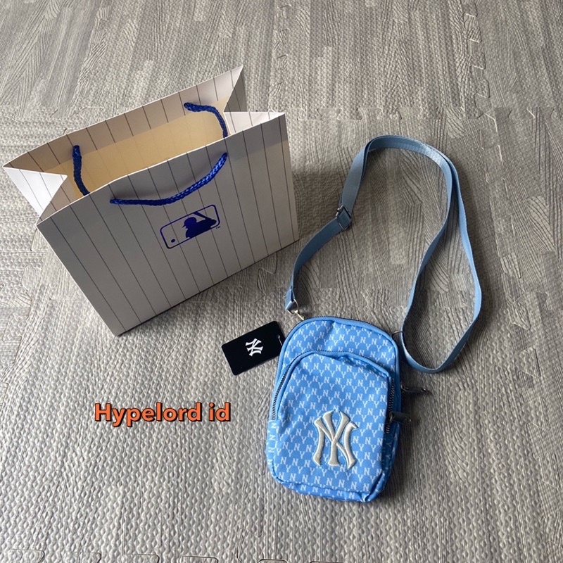 Slingbag / Sling Bag NY Mlb Monogram Blue / biru With Paperbag