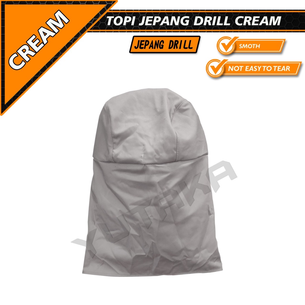 TOPI JEPANG DRIL warna cream/murah Topi Wellding Topi welding Kerpus bahan drill cream