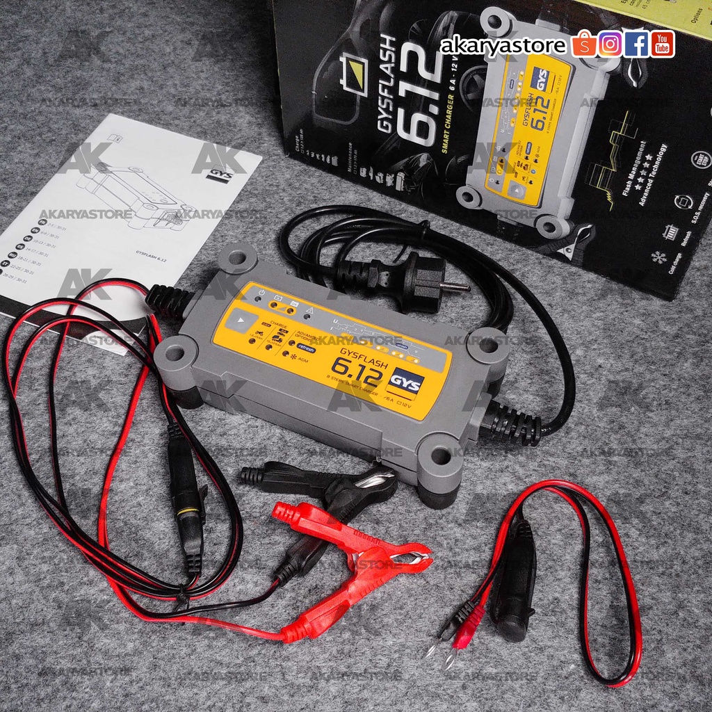 GYS GYSFLASH 6A 12 V | Charger Aki Portable | Battery Charger