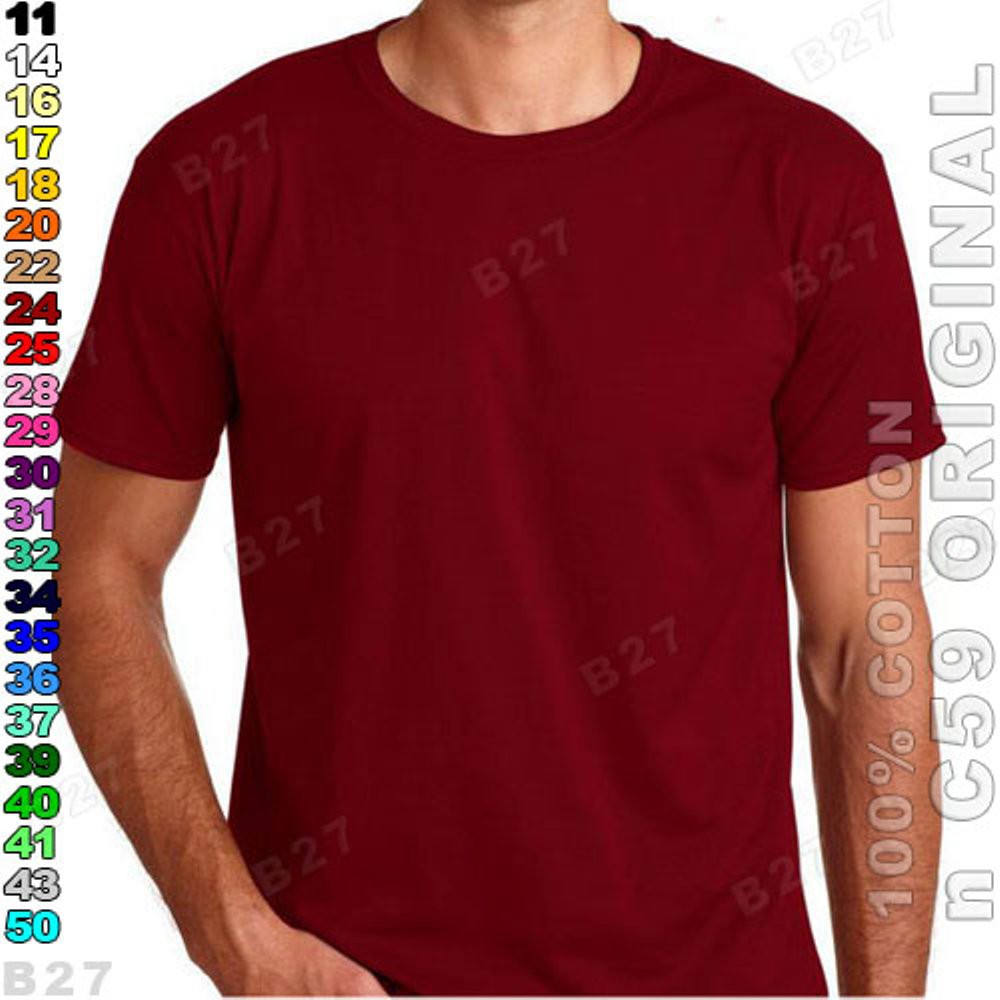 n C59 Original K4 24 Kaos Oblong Polos Katun Maroon Diskon