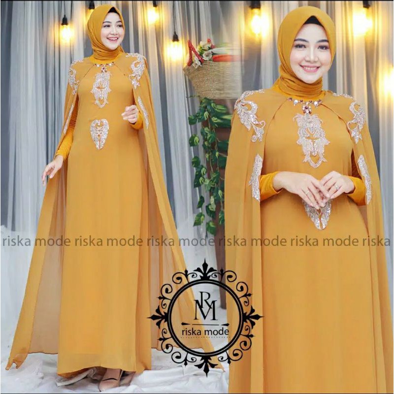 Kadai.baju / Gamis Pesta Arab Jumbo Mewah / Gamis muslim / Kaftan merak