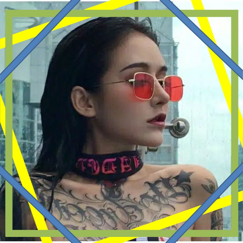 Kacamata Warna Fashion Wanita Pria Style Korea Frame Sunglasses Lensa Gaya (KM-K704)