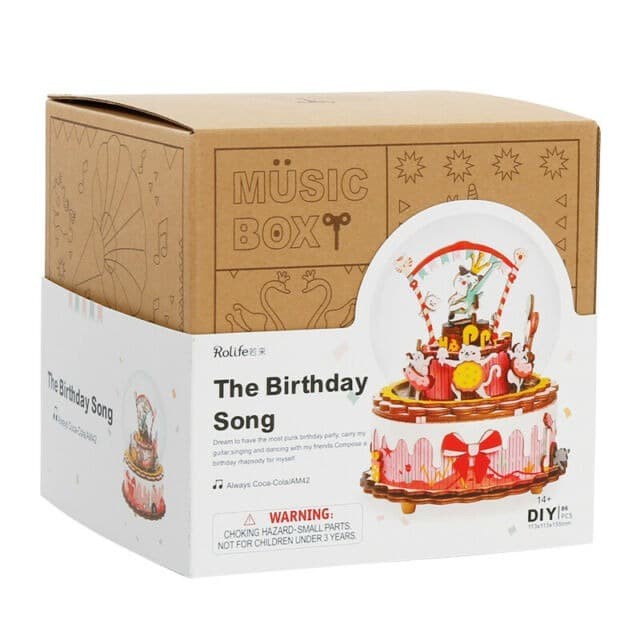 ROLIFE Robotime DIY Wooden Music Box The Birthday Song AM42 Hobby Toy Collection