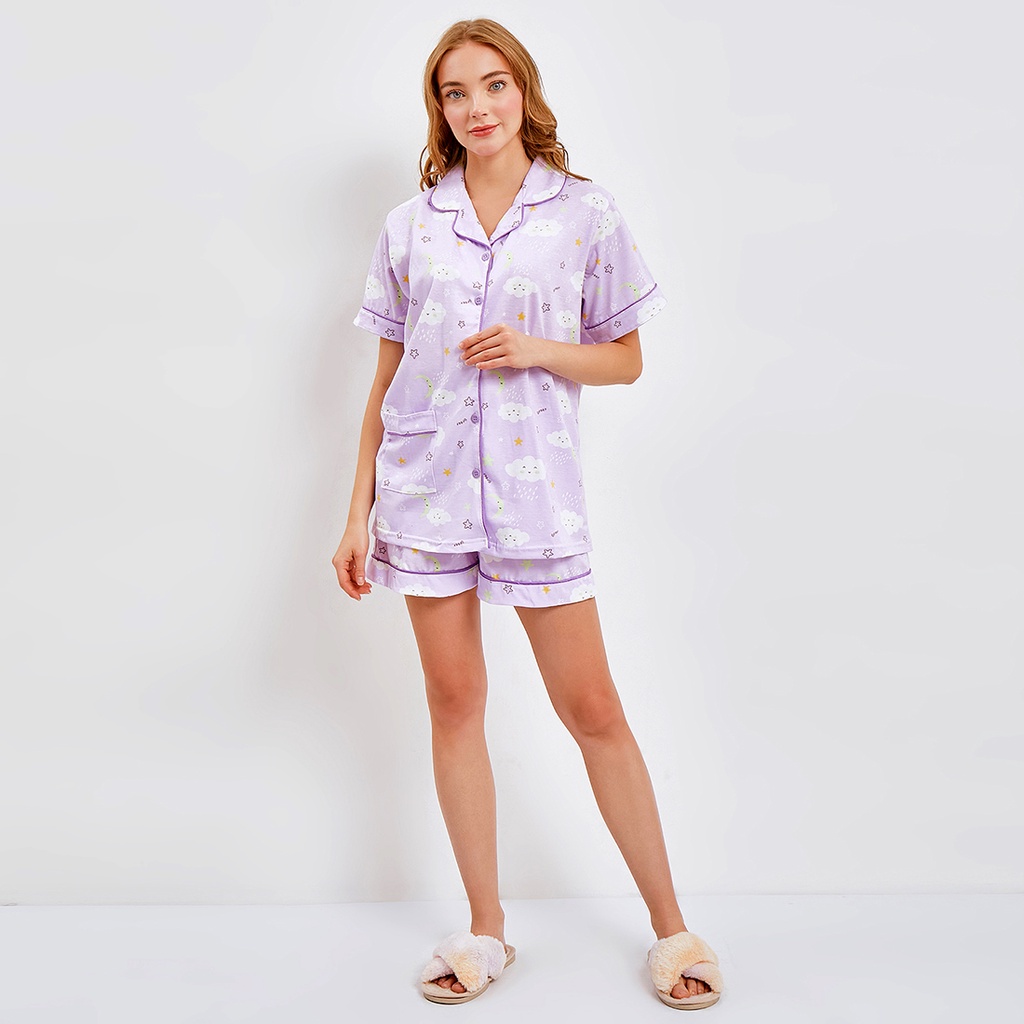 GREET NIGHT WEAR - Baju Tidur Kaos Katun Model : D-429 / H Kerah