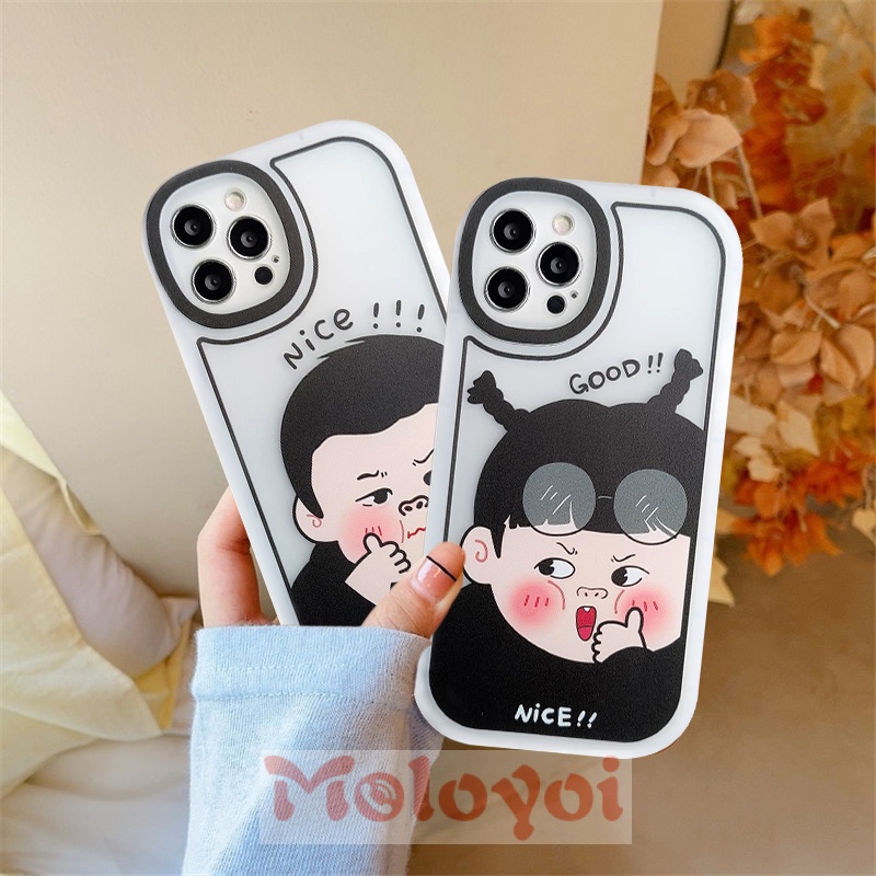 Soft Case Tpu Motif Kartun Chubby Boy 's and Girl Untuk IPhone 11 13 12 Pro Max XR 7 8 6s 6 Plus X XS Max SE 2020