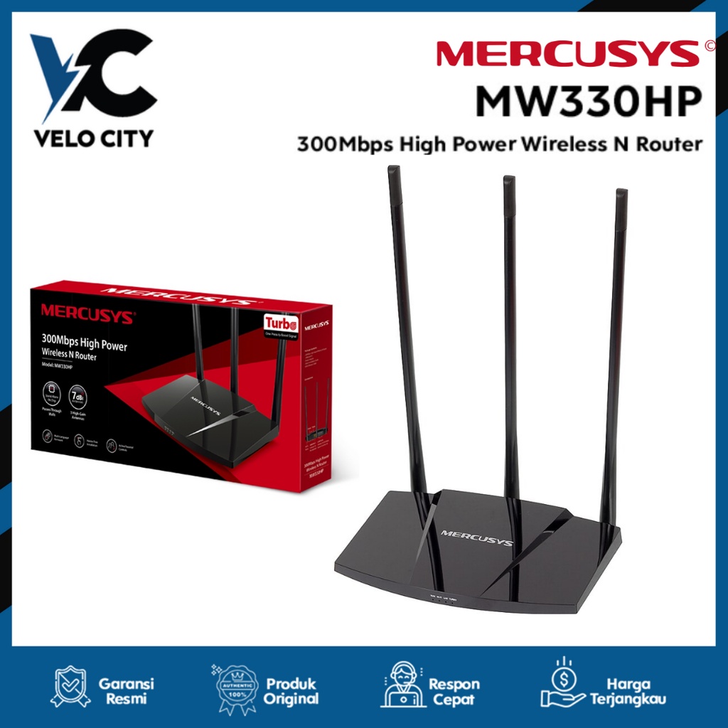 Mercusys MW330HP 300Mbps High Power Wireless N Router Mercusys Garansi Resmi 1 Tahun