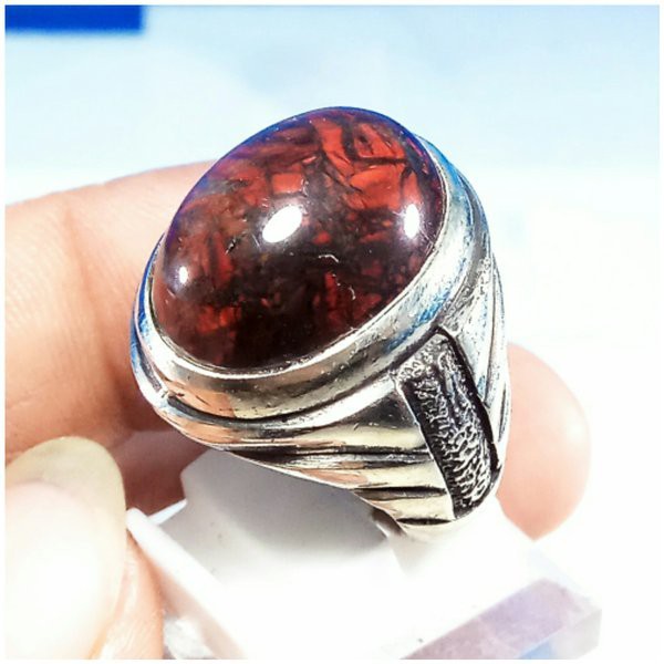 CINCIN BATU AKIK NATURAL BADAR BESI MERAH CABAI KEBUMEN NEMPEL MAGNET TERMURAH