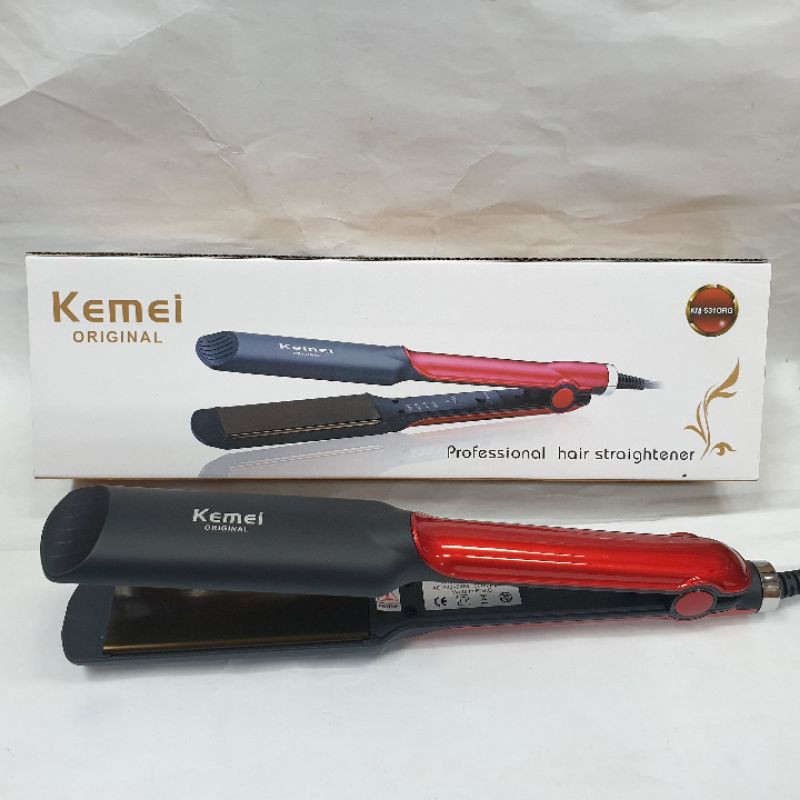 Alat Catok Rambut Kemei Km 531 Hair straightener Original Temperatur Suhu Plat Lebar