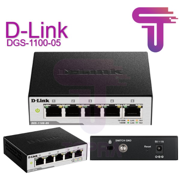 D-LINK DGS-1100-05 5-Port Gigabit Smart Managed Switch