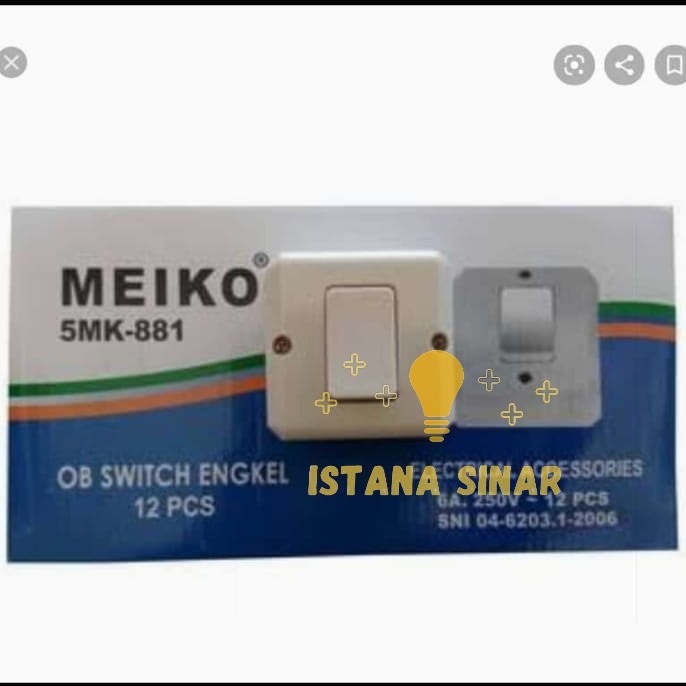 Saklar Engkel Meiko Engkel OB outbow Warna Cream / Saklar murah 881