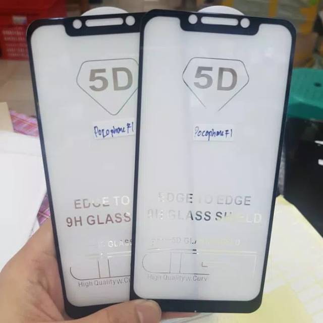 TEMPERED GLASS FULL LEM 5D 9D XIAOMI POCOPHONE F1 ANTI GORES KACA FULL LEM -COVER