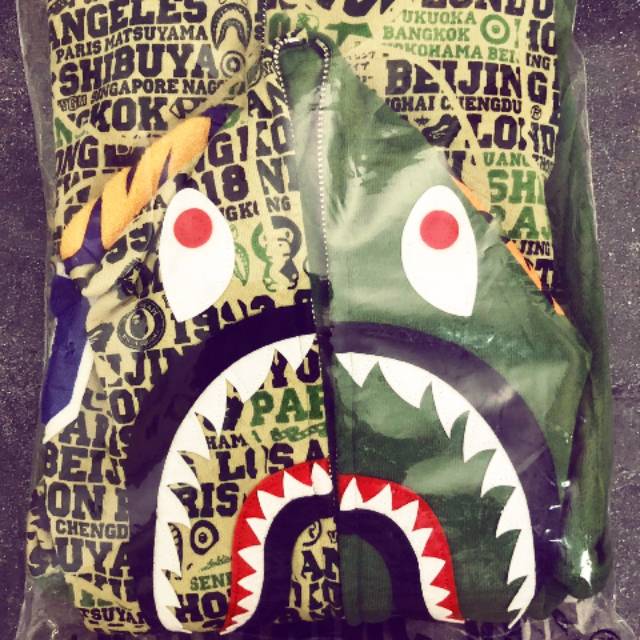Bape XXV Cities ORIGINAL JAPAN Shark Full Zip Hoodie Limited Edition