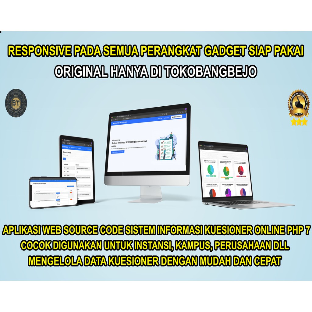 Jual APLIKASI WEB SOURCE CODE SISTEM KUESIONER PHP 7 MYSQLI LENGKAP FULL SUPPORT GARANSI SEUMUR HIDUP Indonesia|Shopee Indonesia