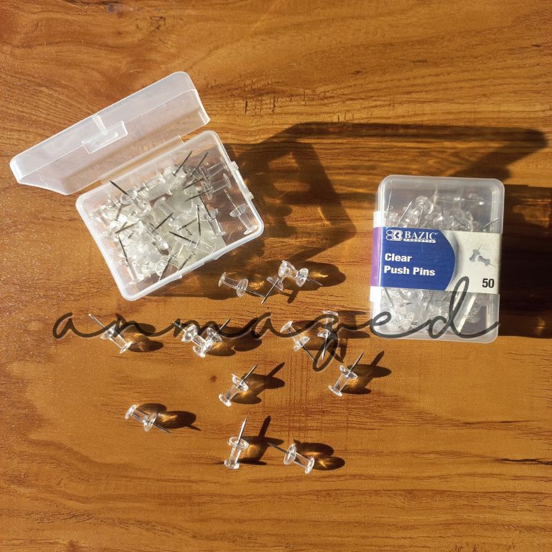 

Clear/Transparent Push Pins Bazic