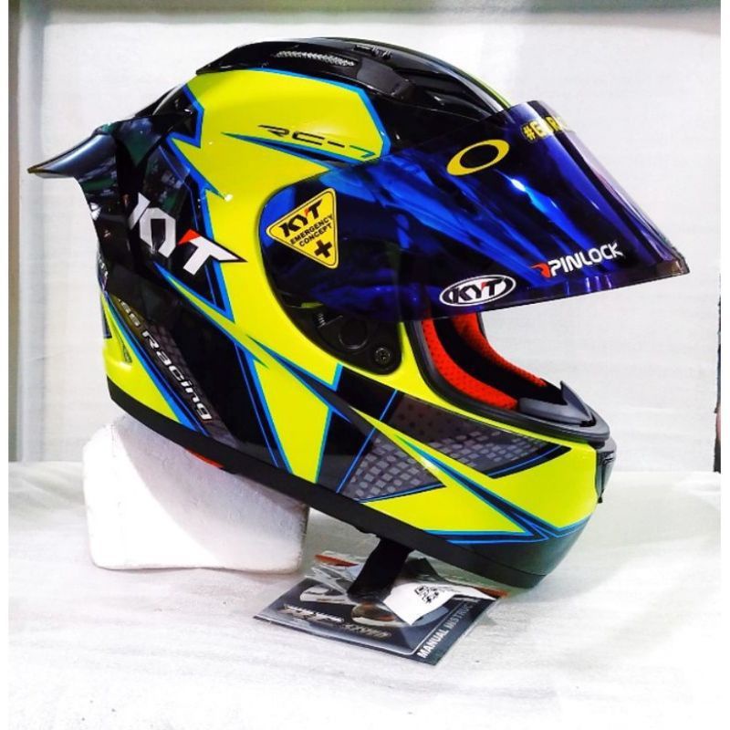 HELM KYT RC SEVEN  SERI 17 BLAK DOF/GOLD  dan MOTIP LAIN PAKET GANTENG-2