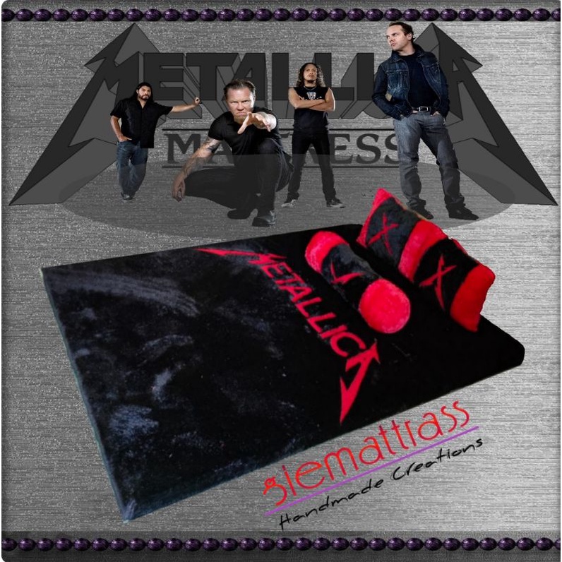 Kasur Bulu Rasfur Lipat Lantai bulu karakter Metallica uk.180x120x6