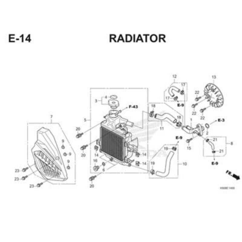 Radiator Comp Vario 150 ESP 19100K59A11