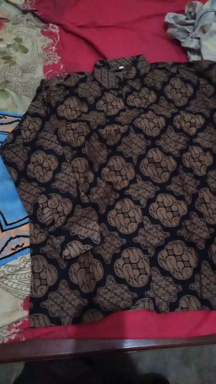 Bswart Batik Hrb026 Kenongo Hem Lawasan Sogan Lengan Panjang Padi Pekalongan M L Xl Batik Pria Murah