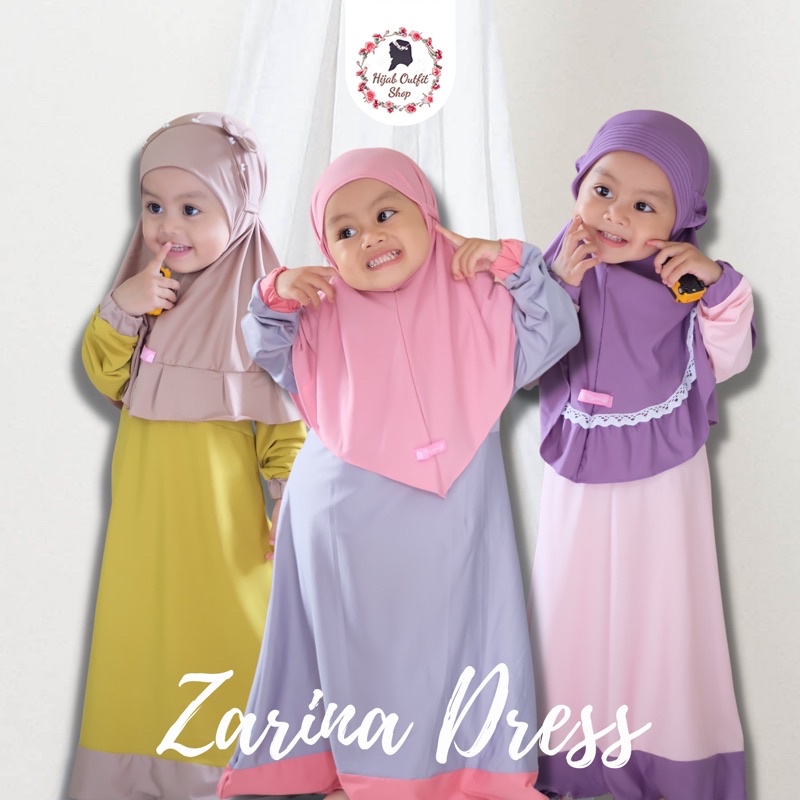 Zarina Dress 2tone / gamisnya saja yaa/ gamis anak / dress anak