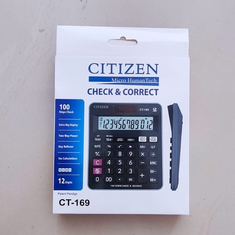 

Kalkulator Citizen CT 169 Calculator Alat Hitung 12 digit