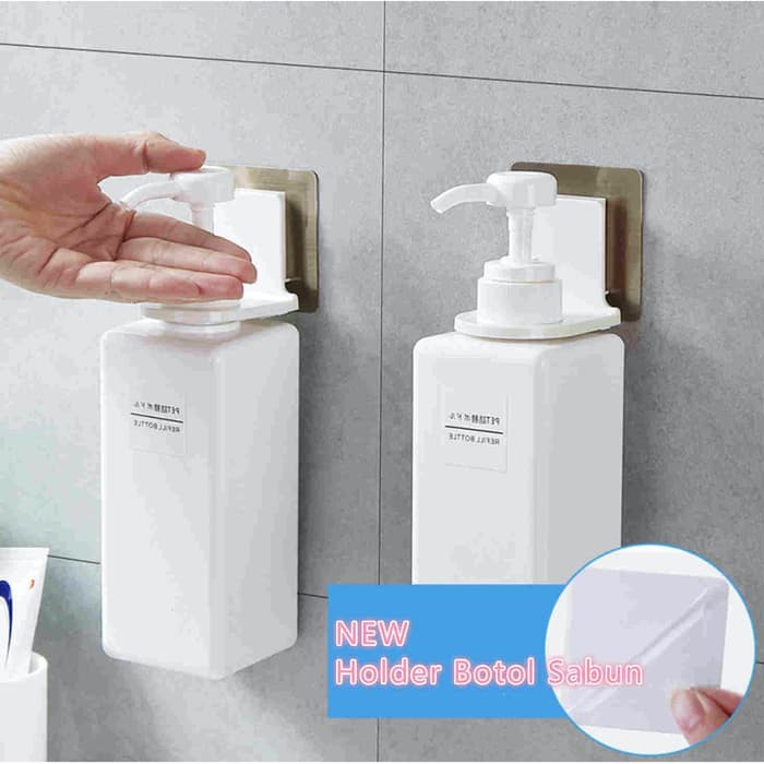 Holder Botol Sabun pemasangan Tanpa paku tanpa bor
