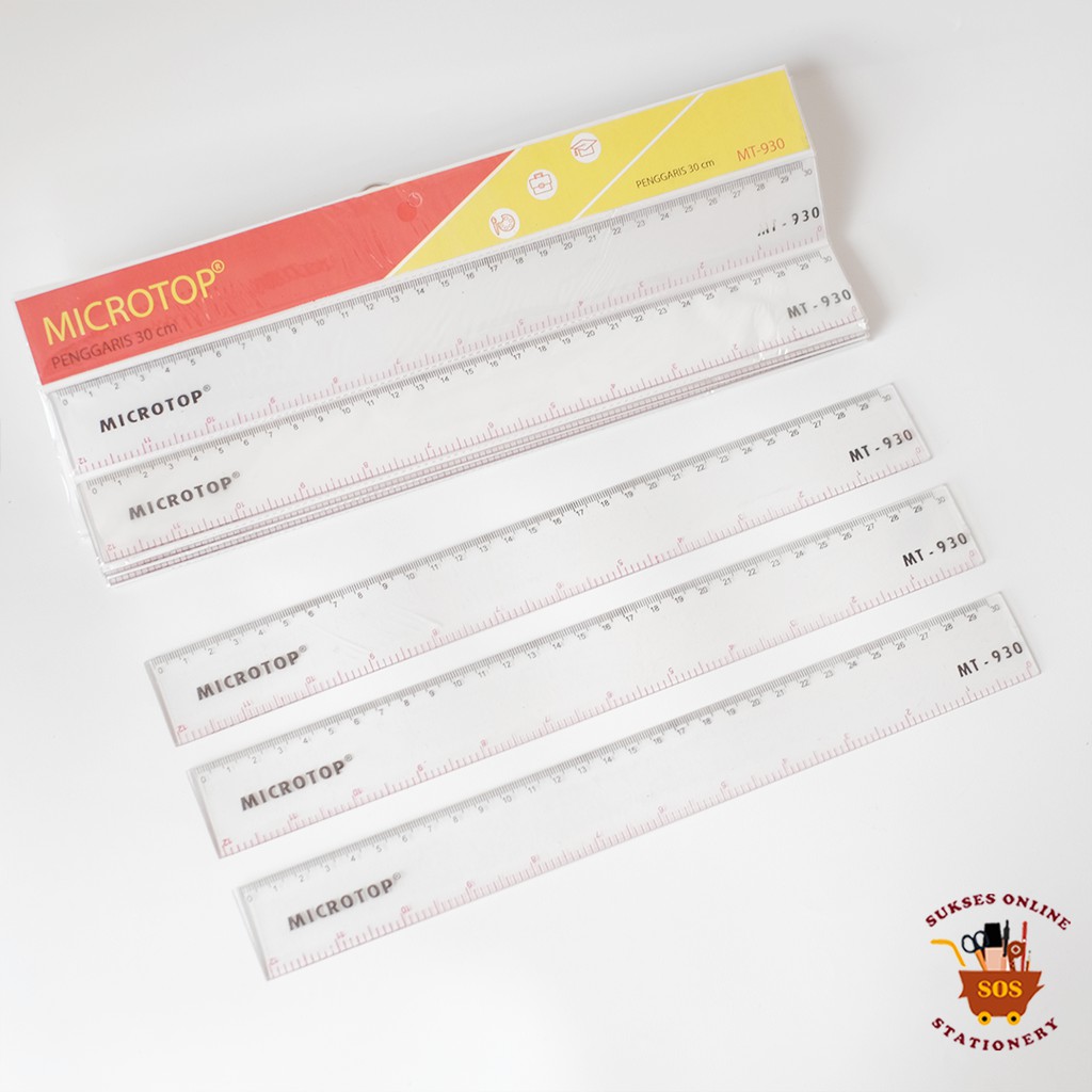 

SOS Penggaris MICROTOP 30 cm Lebar+Renteng MT-930(12pc) / Penggaris Plastik/Ruler/Garisan
