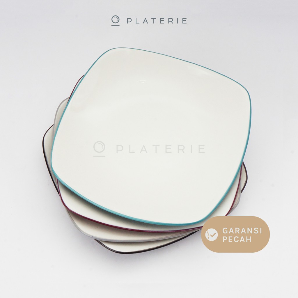 PLATERIE Piring Keramik Dinner Plate Square 10.5 Graphite