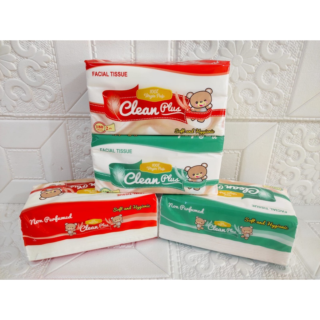 Grosir Murah Tissue Clean Plus 180 sheets /  Softpack Tissue Beruang