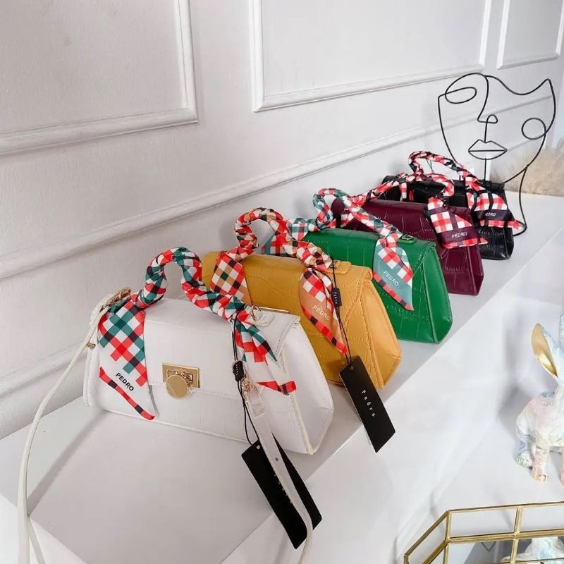 10.10 SALE | PDRO Croc-Effect Trapeze Top Handle Bag