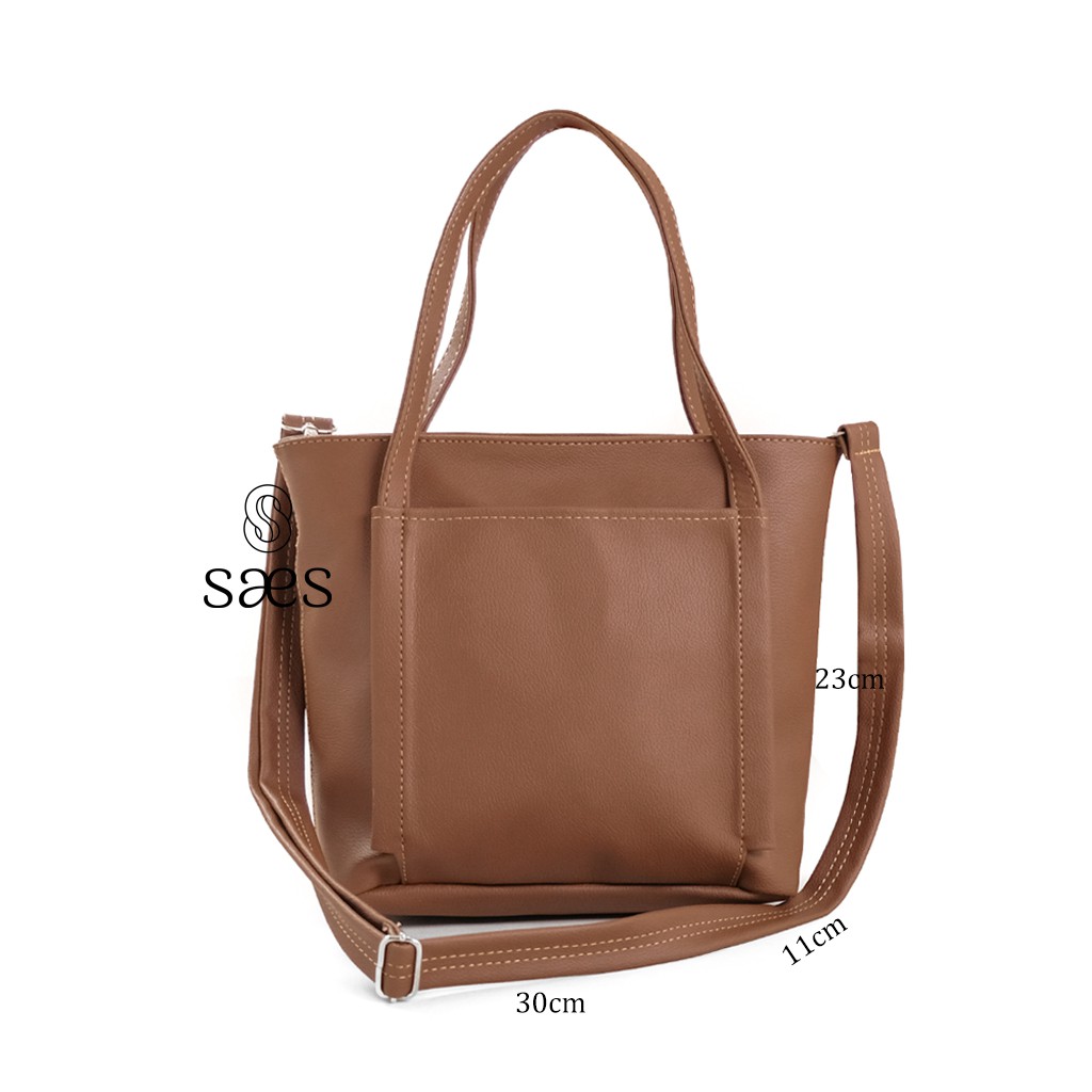 Saes Tas Tote Wanita Magnolia mini Hand Bag Sling Bag Brown Murah saes store 002