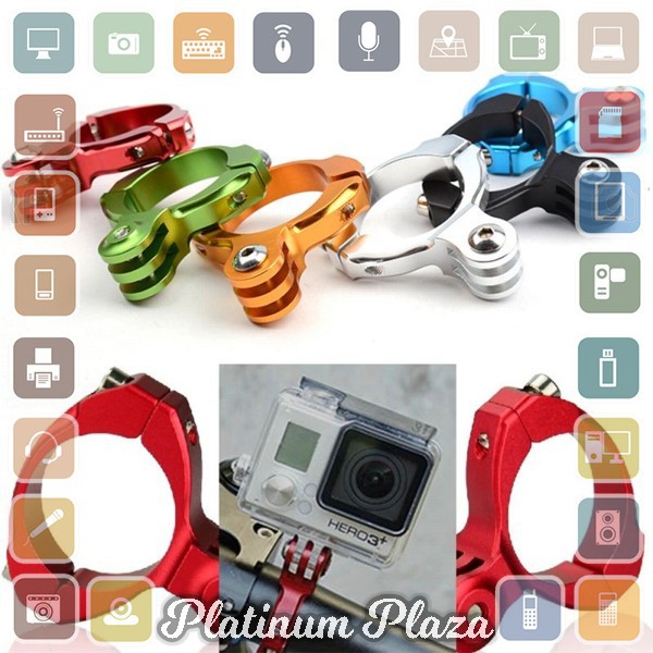 Bike Handlebar Seatpost Mount Aluminium for GoPro &amp; Xiaomi Yi - Black`E4DI9G-