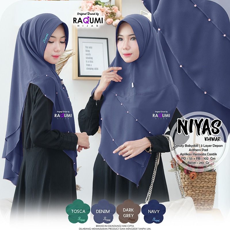 HITS ORI RAQUMI HIJAB HIJAB CERUTY 3 LAYER CANTIK MURAH SYARI JILBAB ARISAN LEBARAN KONDANGAN