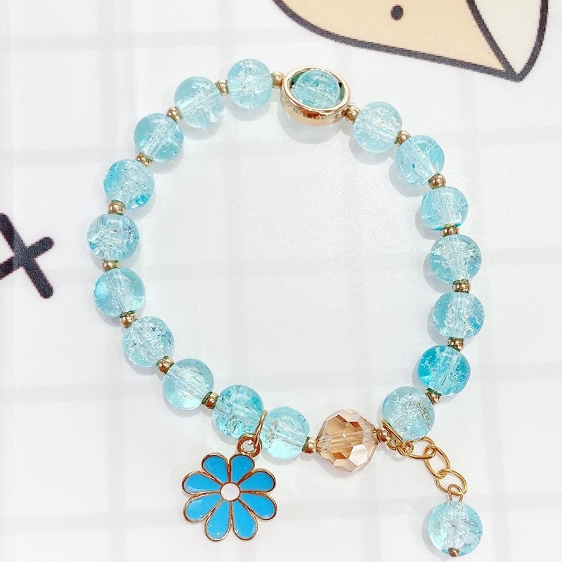 WE FLOWER FORTUNE We Gelang Tangan Manikmanik Kristal Aksen Bunga Daisy Pembawa Keberuntungan Untuk Wanita