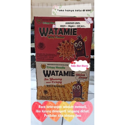 

[Per Dus] 60PCS HALAL Watamie mie kremes watamie rasa Spicy Flavour atau Chicken Flavour Shogun Snack Viral Halal MUI