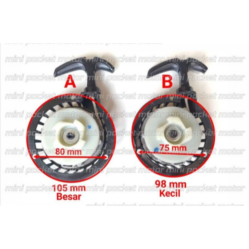 Pullstarter Tarikan Luar Motor Mini Gigi Plastik Motor Mini 50cc 2T