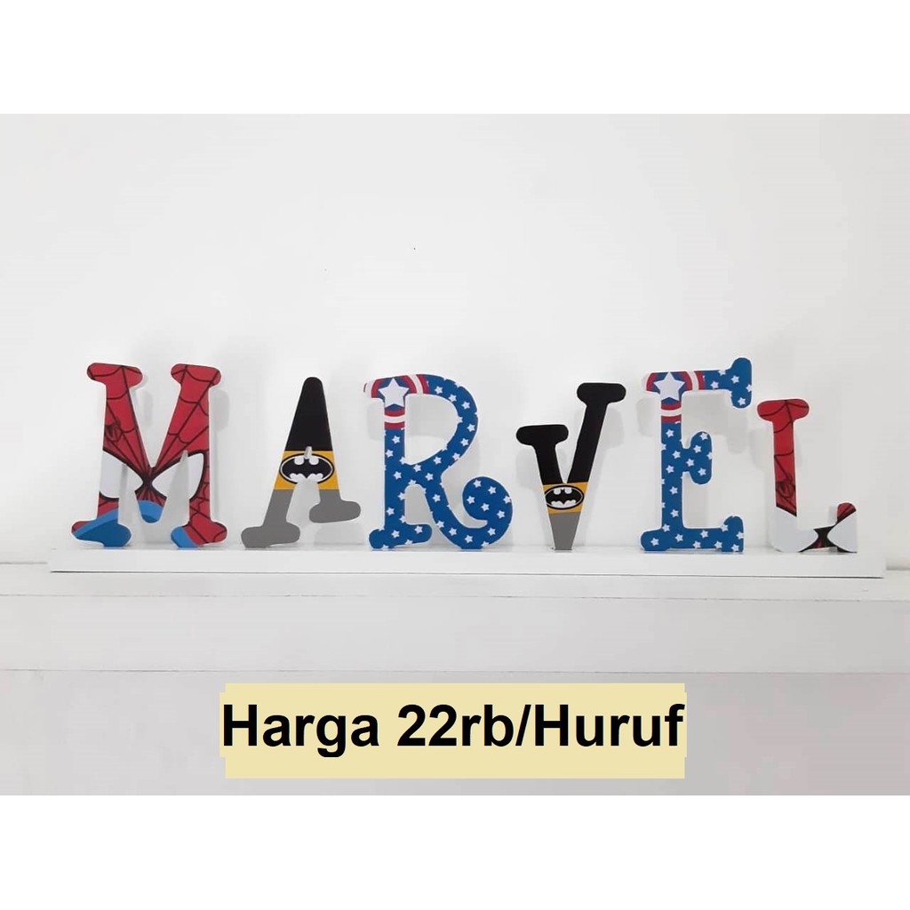 10cm Stand Wooden Letter Nama Kayu Huruf Kayu Pajangan Rumah Murah