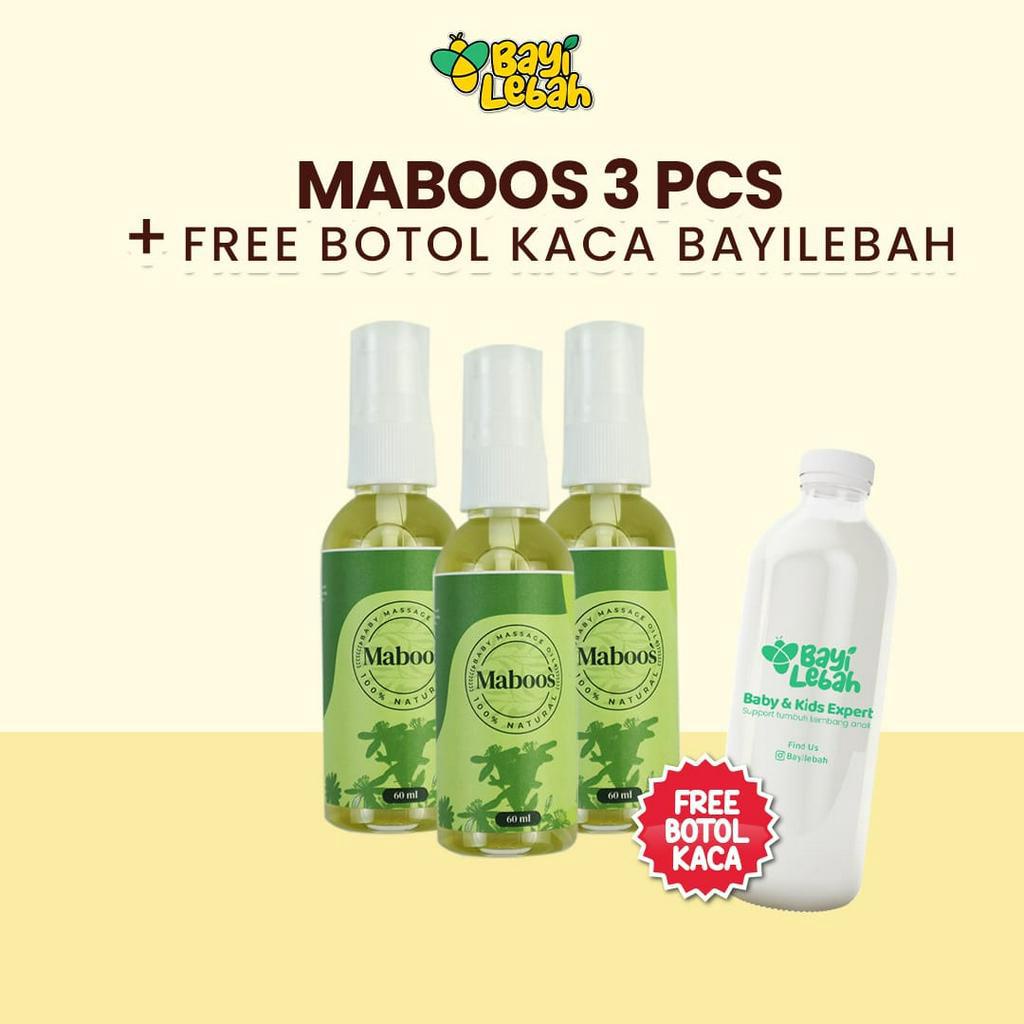 MABOOS | Essential Oil Bayi Ibu Anak | isi 3 Botol | Baby Massage Oil | Natural Oil | Perawatan Kulit Bayi | 60ml